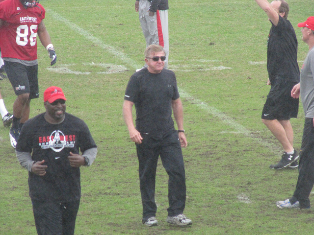 Coach of East Team Jerry Glanville at walk-through.