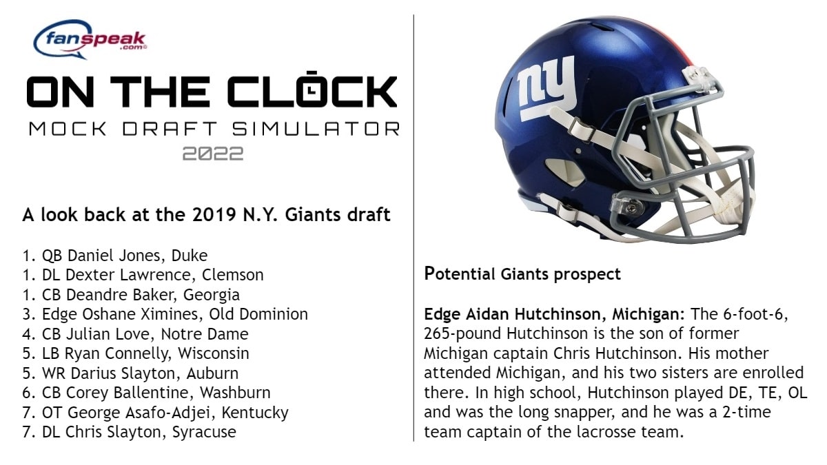 Could Michigan Edge Aidan Hutchinson fall to the NY Giants? - Fanspeak