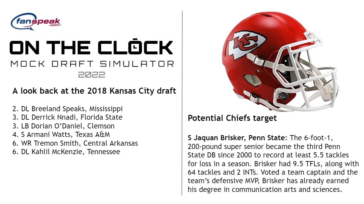 Kansas City's awkward draft position may dictate who the Chiefs